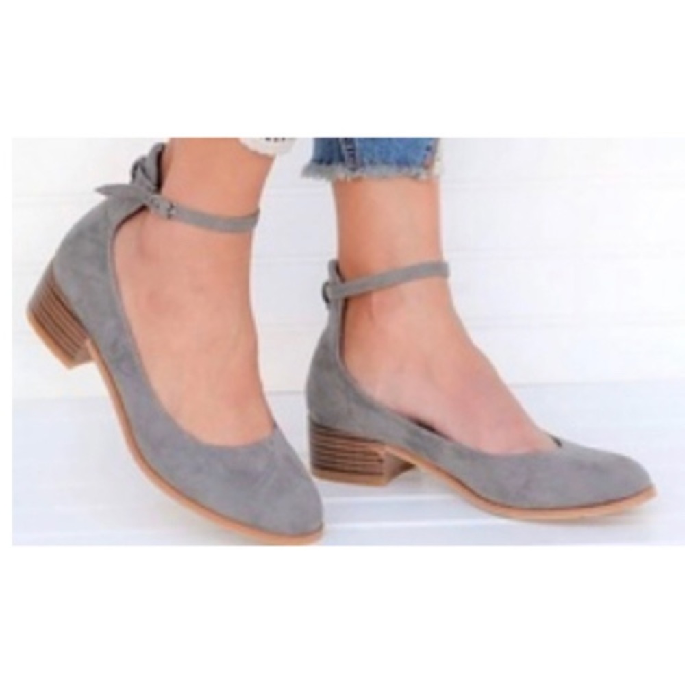 Matas women’s slingback block heel Grey Suede